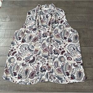 Loft Women's multicolor floral print sleeveless tank top Size XL